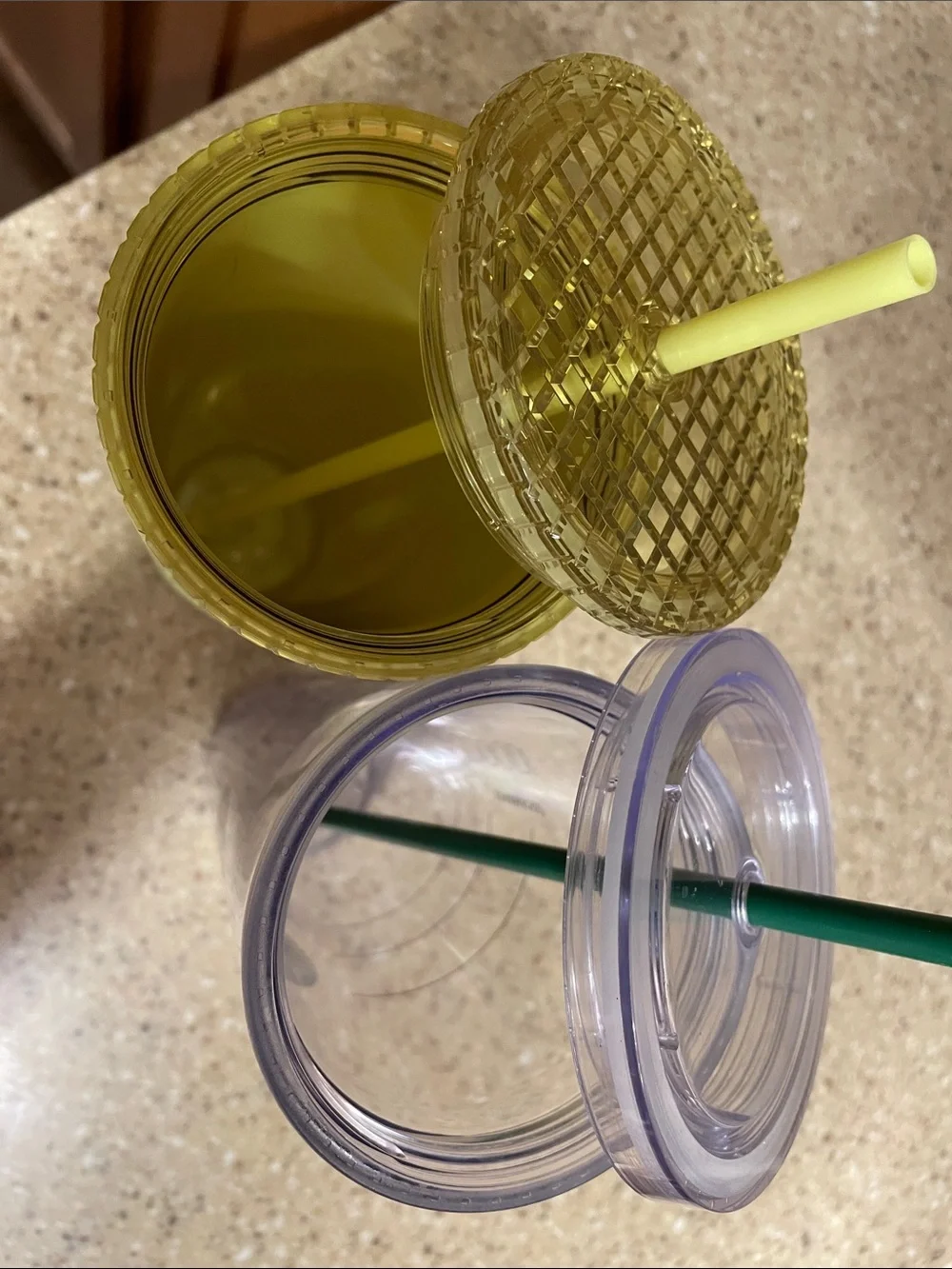 Starbucks Bright Yellow Textured Venti Tumbler and Plain Starbucks Venti Tumbler